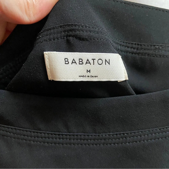 ARITZIA Babaton black short cuffed sleeves pockets slit mini tunic dress size M - Picture 9 of 13